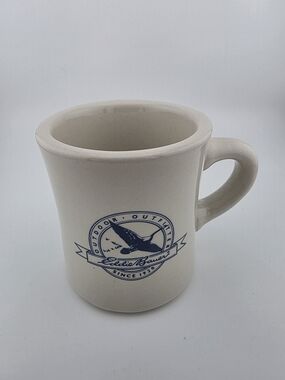 Eddie Bauer Outdoor Outfitter Diner Mug Cream Heavy Ceramic Vintage